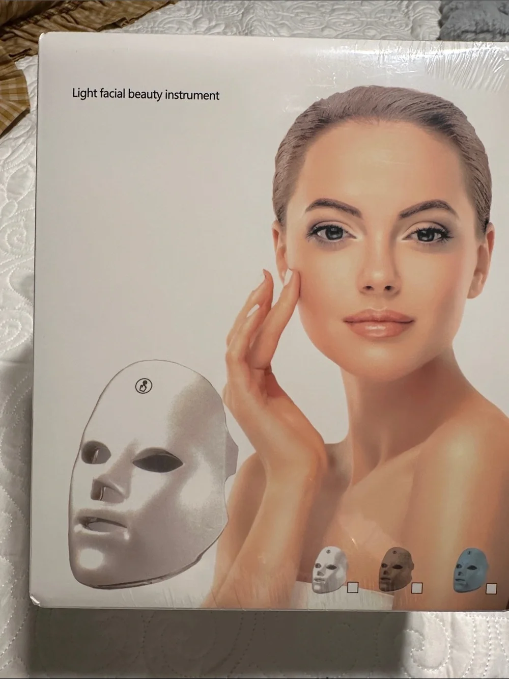 Light Facial Beauty Instrument - White LED Therapy Mask